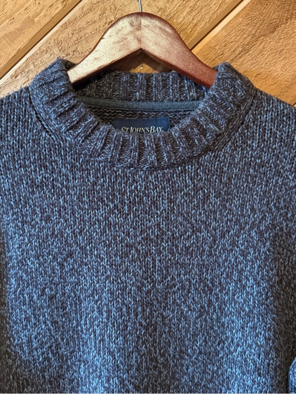 St. John's Bay Men's Heathered Blue Crewneck Sweater